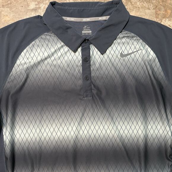 Nike Polo Shirt Mens 2XL Grey Roger Federer Basel 2013 Switzerland Tennis Argyle - Picture 1 of 12